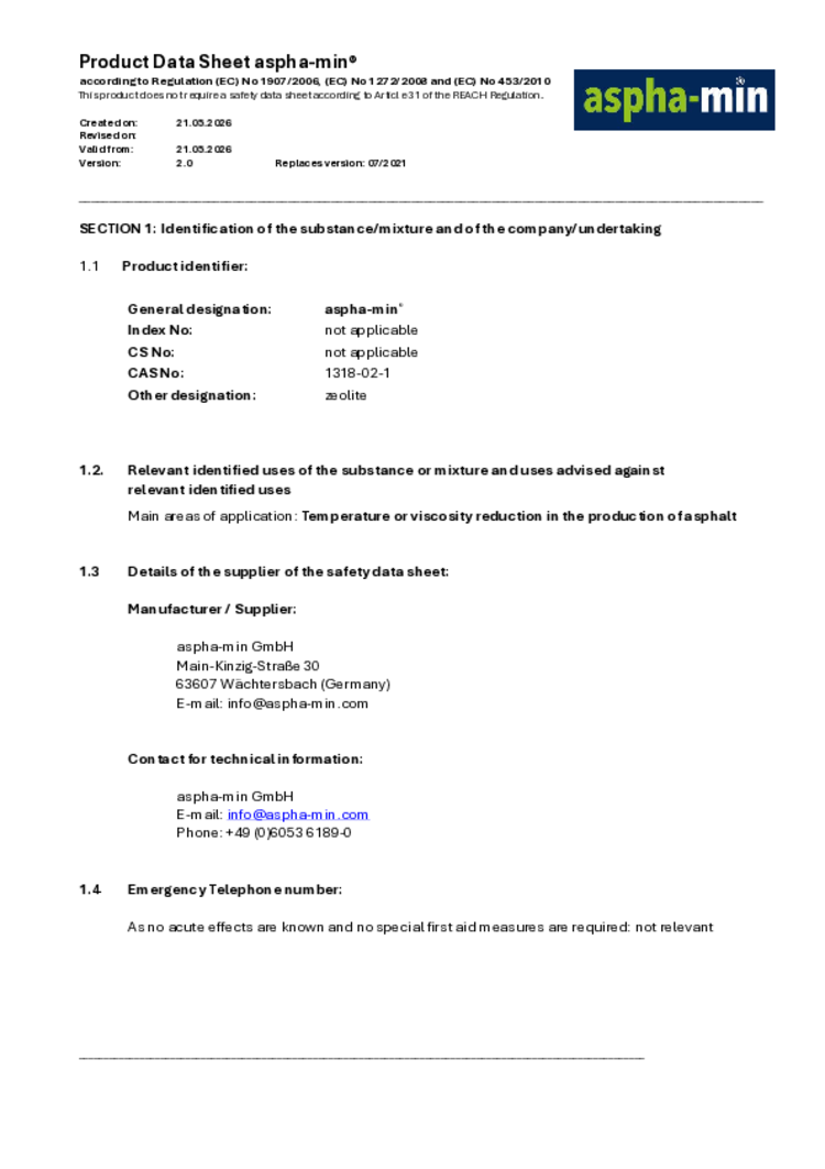 Product Data Sheet